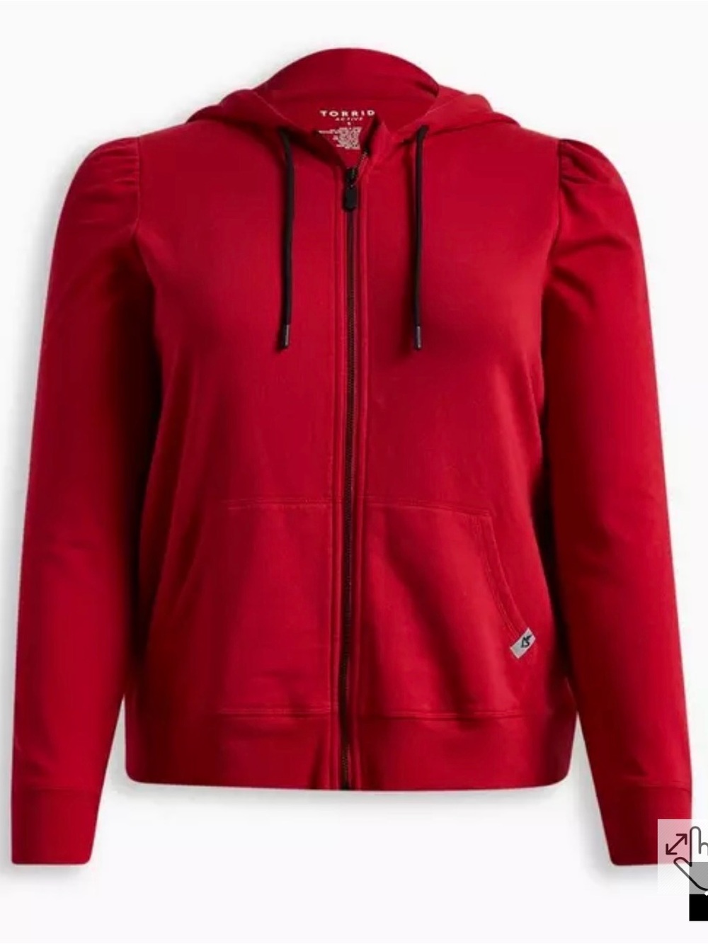 Torrid Red Zip-Front Hooded Sweatshirt- size 4